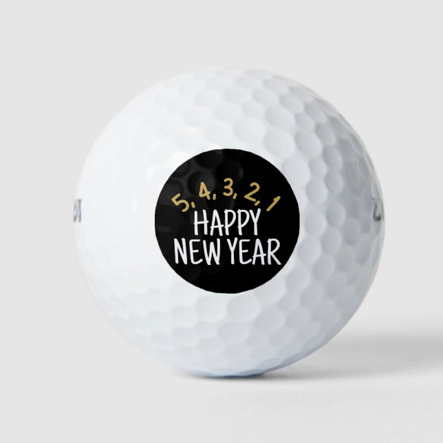 Happy New Year Funny Golfball (Vorderseite)