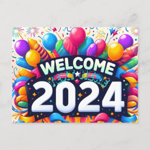Happy New year Geschenk Postcard 2024 Postkarte