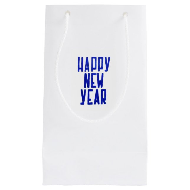 Happy New Year Geschenktasche Blue Buchstaben Kleine Geschenktüte (Vorderseite)