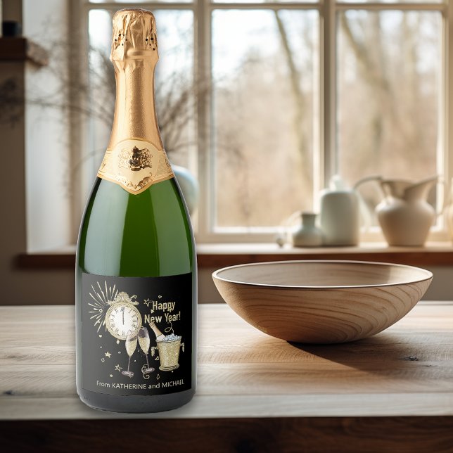 Happy New Year Gift Custom Gold Glitzer (Von Creator hochgeladen)