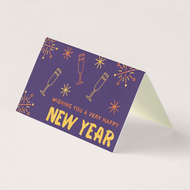 Happy New Year Glitzer 25pk Cards (Vorderseite)