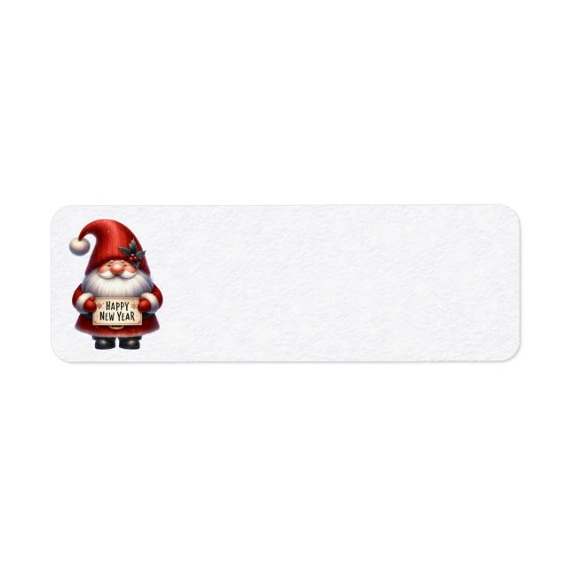 Happy New Year Gnome Address Labels (Vorne)