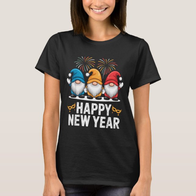 Happy New Year Gnomes For Party Lovers And Festive T-Shirt (Vorderseite)