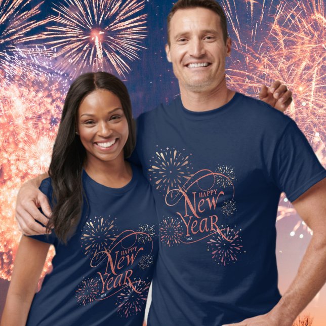 Happy New Year Gold Foil Script T-Shirt (Von Creator hochgeladen)