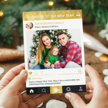 Happy New Year Gold Instagram Frame Foto