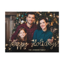 Happy New Year Gold Sparkle Script FOTO Gruß