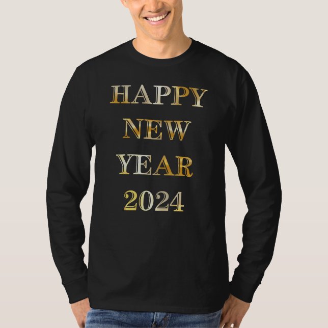 Happy New Year Gold T-Shirt (Vorderseite)