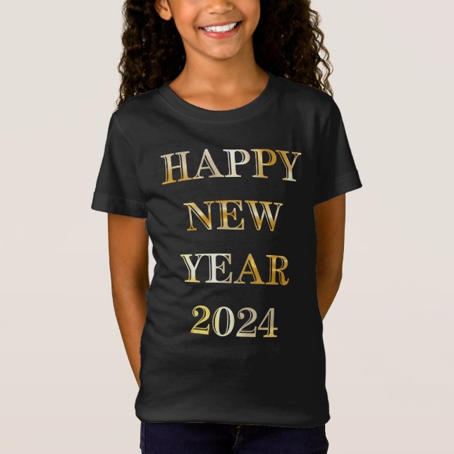 Happy New Year Gold T-Shirt (Vorderseite)