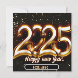 Happy new year gold typography invitationcard 2025 einladung