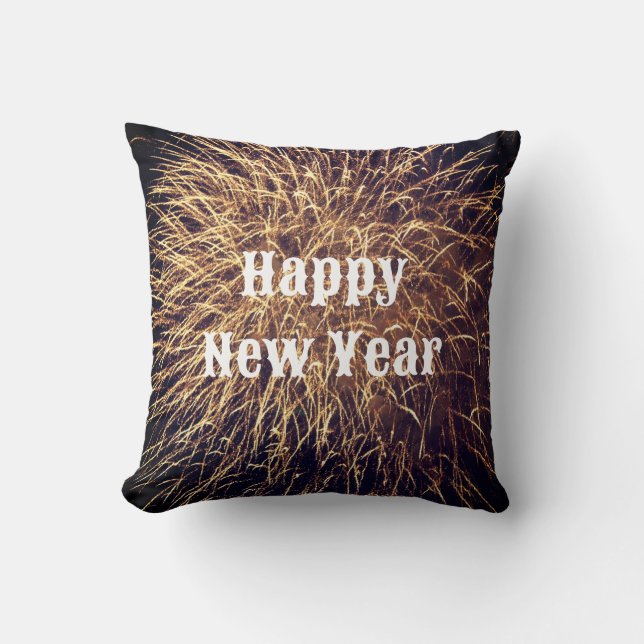 Happy New Year Golden Fireworks Trendy Gift 2023 Kissen (Vorderseite)