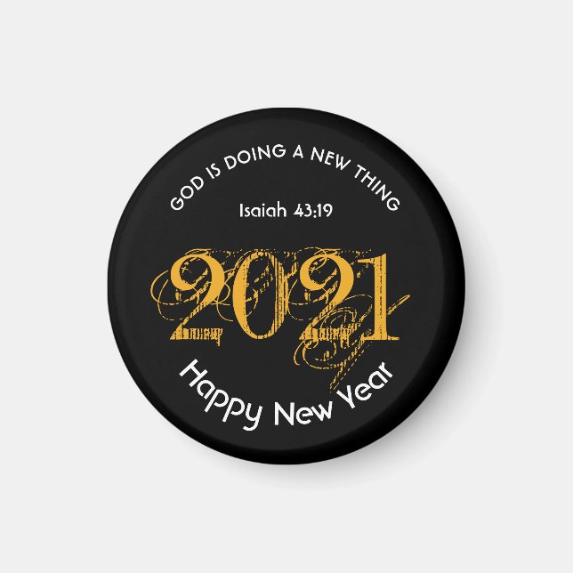 Happy New Year | GOTT MACHT NEUE DINGE Custom | 20 Magnet (Vorne)