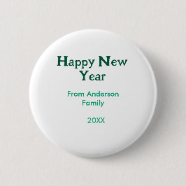 Happy new year green add family name year simple  button