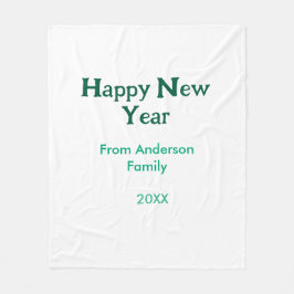 Happy new year green add family name year simple  fleecedecke