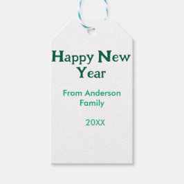 Happy new year green add family name year simple  geschenkanhänger