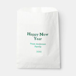 Happy new year green add family name year simple  geschenktütchen