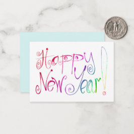 Happy New Year Gruß Regenbogenhandhabettering Hinw Mitteilungskarte