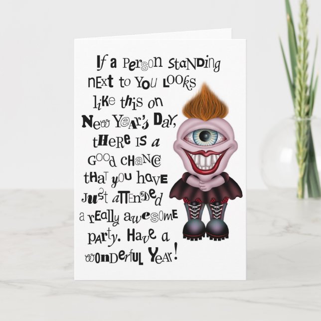 Happy New Year - Grußkarte Feiertagskarte (Vorderseite)