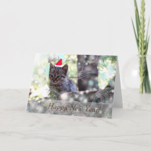 Happy New Year Grußkarte, Standard Kitten Feiertagskarte