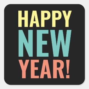 Happy New Year Gunst für Aufkleber und Umschlag Au