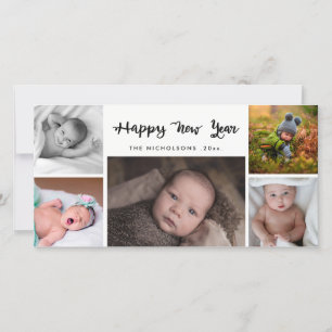 Happy New Year Handwriting Baby Foto Holiday Feiertagskarte