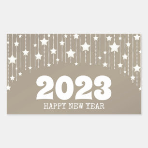 Happy New year hangstars garland Rectangle S Rechteckiger Aufkleber
