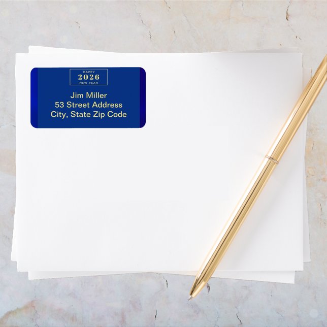 Happy New Year Holiday Adressaufkleber (Happy New Year Holiday Label)