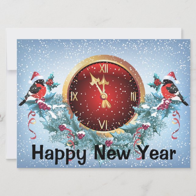 Happy New Year Holiday Card Feiertagskarte (Vorderseite)