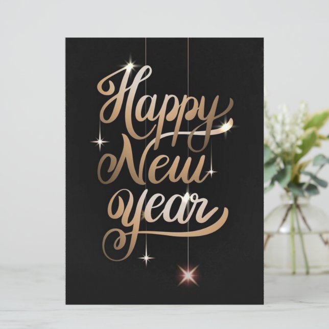 Happy New Year Holiday Card Feiertagskarte (Stehend Vorderseite)