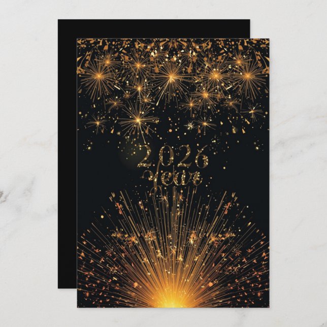 Happy new year holiday elegant Flat Card (Vorne/Hinten)