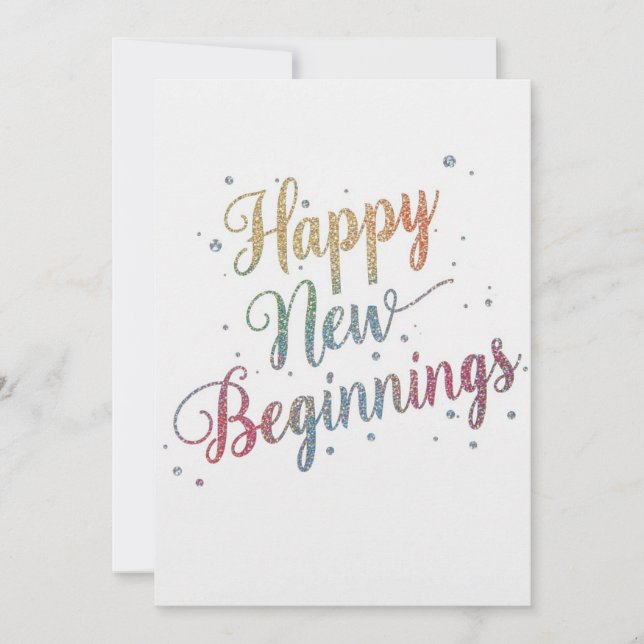 Happy new year holiday elegant Flat Card (Vorderseite)