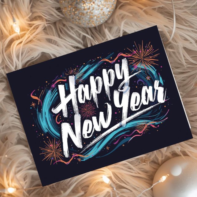 Happy new year holiday elegant Flat Card (Von Creator hochgeladen)