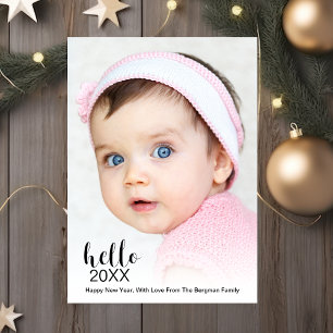 Happy New Year Holiday Foto Modern Hello 20XX Feiertagskarte