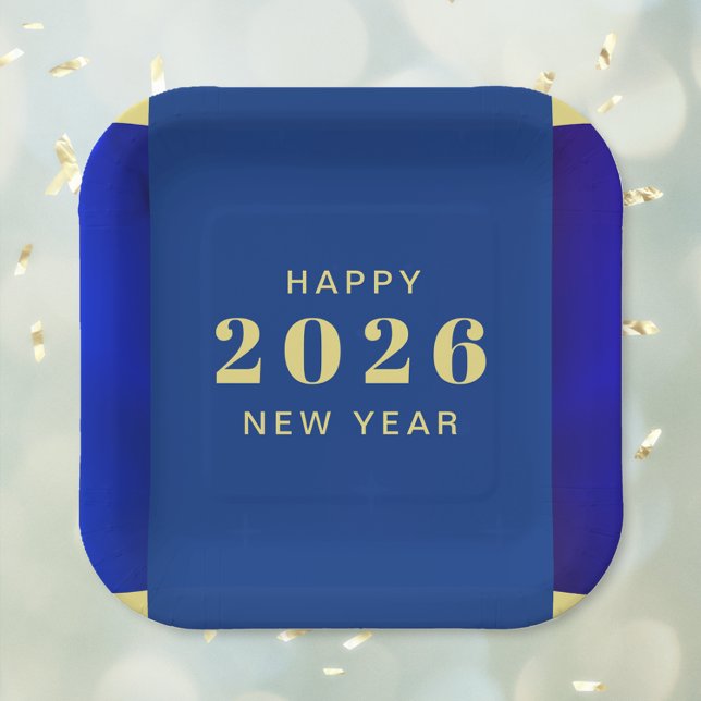Happy New Year Holiday Pappteller (Happy New Year Holiday Paper Plates)