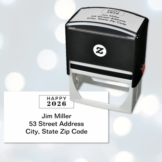 Happy New Year Holiday Permastempel (Happy New Year Holiday Self-Inking Stamp)