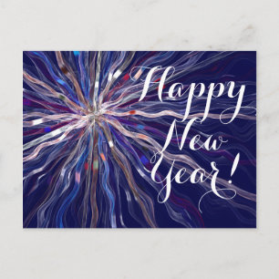 "Happy New Year" - Holiday Star Ribbon Feiertagspostkarte