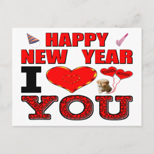 Happy New Year I Liebe You Feiertagspostkarte