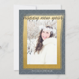 Happy New Year Imitats Gold Personalisiert Feiertagskarte