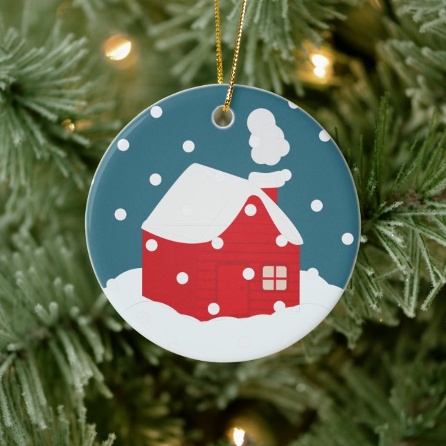 Happy New Year Keramik Ornament (Baum)