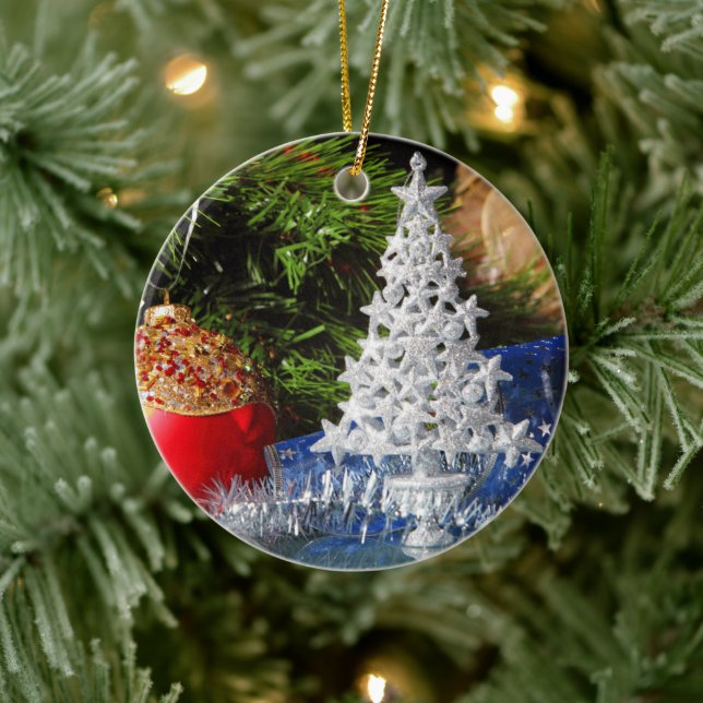 Happy New Year Keramik Ornament (Baum)