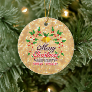 Happy New Year Keramik Ornament