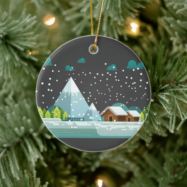 Happy New Year Keramik Ornament (Baum)