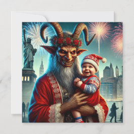 Happy New Year Krampus Feiertagskarte