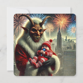 Happy New Year Krampus Feiertagskarte