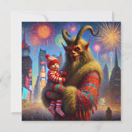Happy New Year Krampus Feiertagskarte
