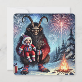 Happy New Year Krampus Feiertagskarte