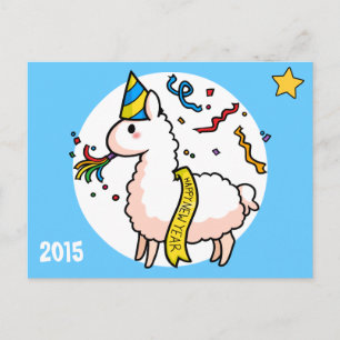 Happy New Year Lama Feiertagspostkarte