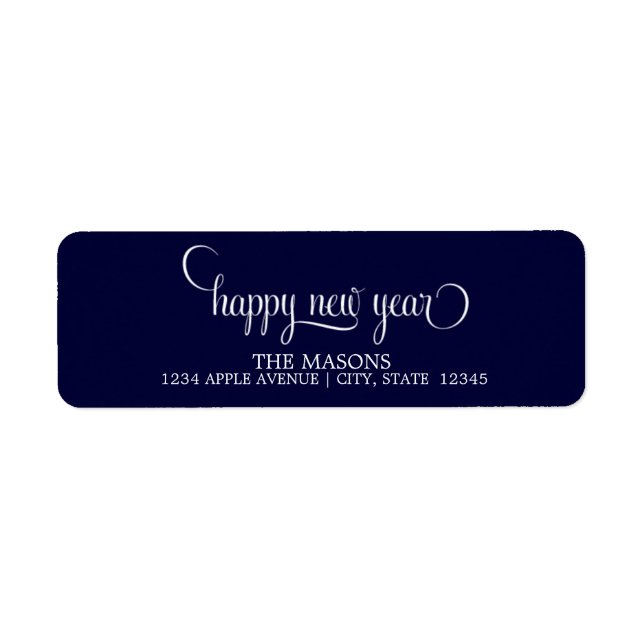 Happy New Year Lowercase Script | Dunkelblau (Vorne)