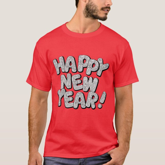 Happy New Year Man's T Shirt (Vorderseite)