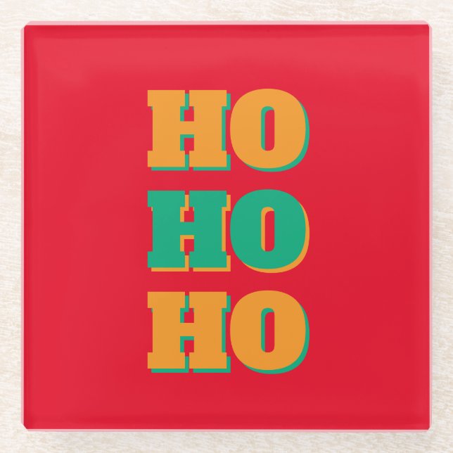 Happy New Year Merry Christmas Holiday Season HoHo Glasuntersetzer (Vorderseite)