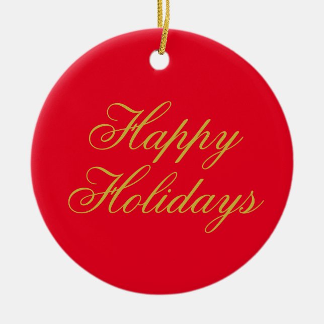 Happy New Year Merry Christmas Holiday Season Keramik Ornament (Vorne)